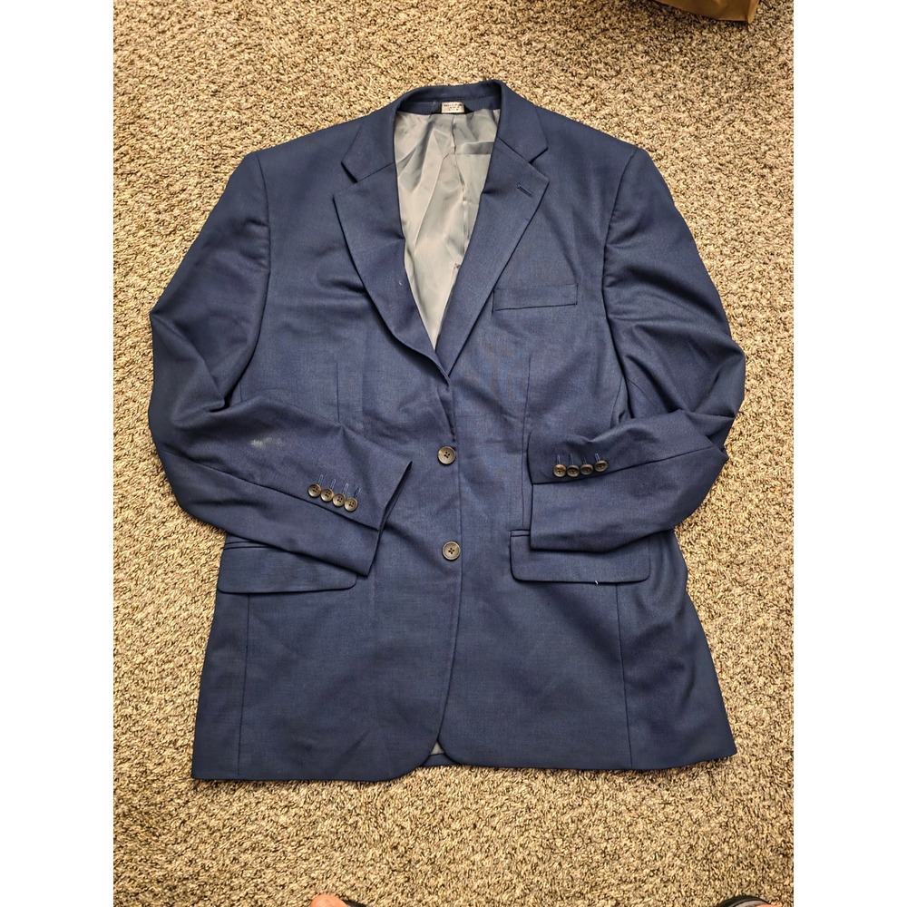 J.M. Haggar Mens Classic Fit Suit Navy Blue 2 Button Blazer 42R Pants 36x29